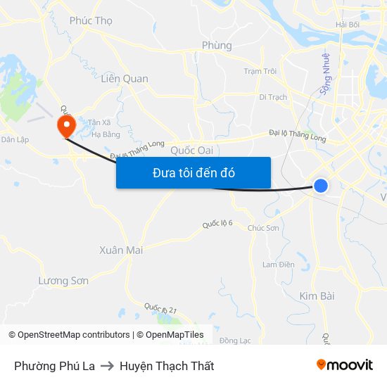 Phường Phú La to Huyện Thạch Thất map