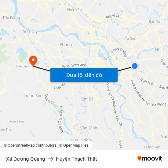 Xã Dương Quang to Huyện Thạch Thất map