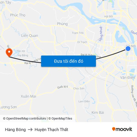 Hàng Bông to Huyện Thạch Thất map