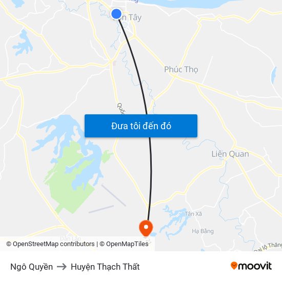 Ngô Quyền to Huyện Thạch Thất map