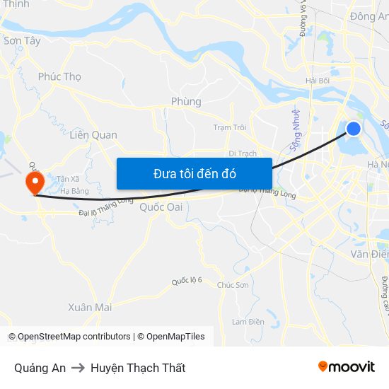 Quảng An to Huyện Thạch Thất map