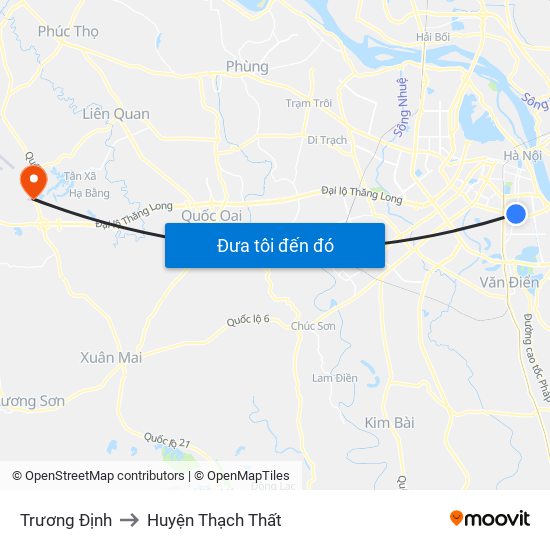 Trương Định to Huyện Thạch Thất map