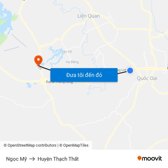 Ngọc Mỹ to Huyện Thạch Thất map