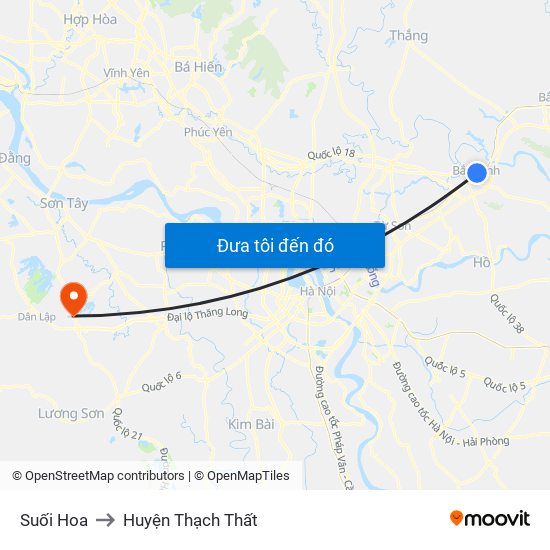 Suối Hoa to Huyện Thạch Thất map