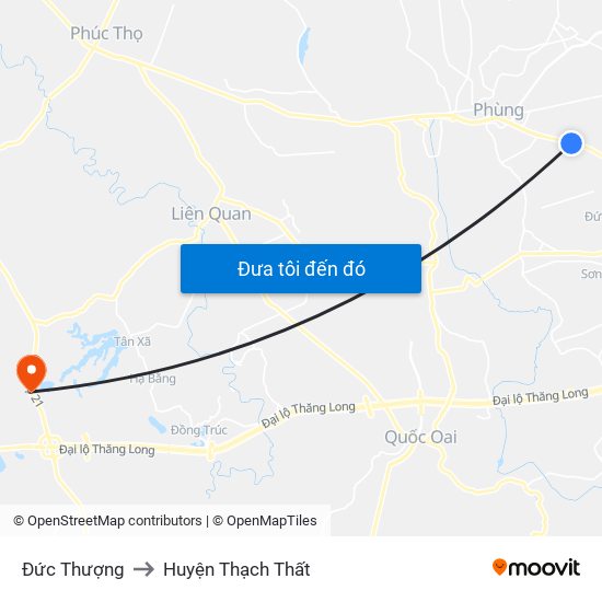 Đức Thượng to Huyện Thạch Thất map