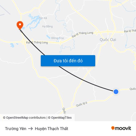 Trường Yên to Huyện Thạch Thất map