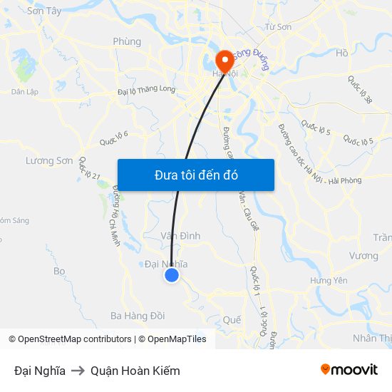 Đại Nghĩa to Quận Hoàn Kiếm map