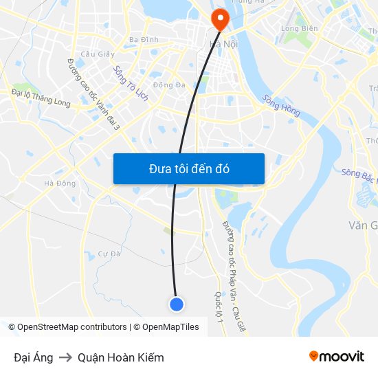 Đại Áng to Quận Hoàn Kiếm map