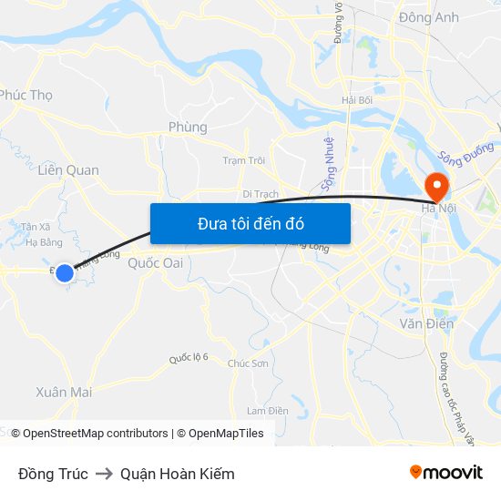 Đồng Trúc to Quận Hoàn Kiếm map