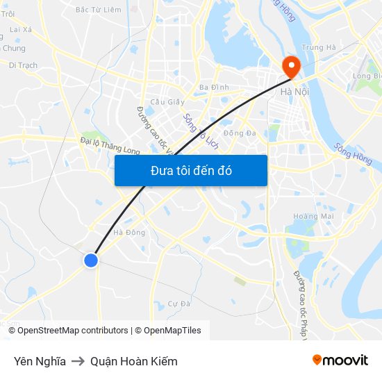 Yên Nghĩa to Quận Hoàn Kiếm map