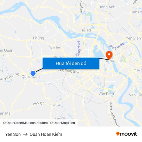 Yên Sơn to Quận Hoàn Kiếm map