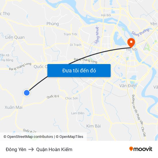 Đông Yên to Quận Hoàn Kiếm map