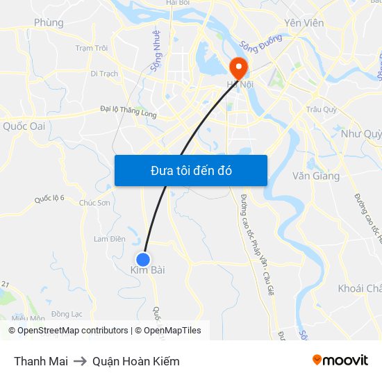 Thanh Mai to Quận Hoàn Kiếm map