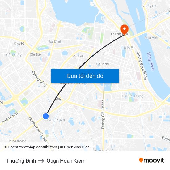 Thượng Đình to Quận Hoàn Kiếm map