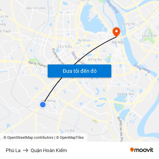 Phú La to Quận Hoàn Kiếm map