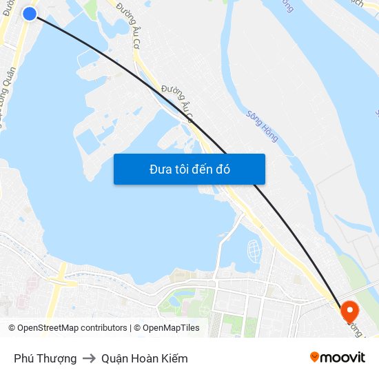 Phú Thượng to Quận Hoàn Kiếm map