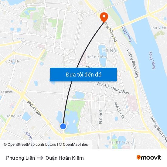 Phương Liên to Quận Hoàn Kiếm map