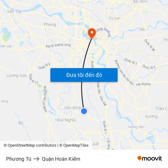 Phương Tú to Quận Hoàn Kiếm map