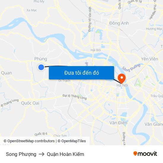 Song Phượng to Quận Hoàn Kiếm map