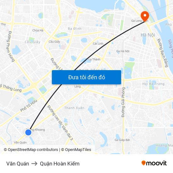 Văn Quán to Quận Hoàn Kiếm map