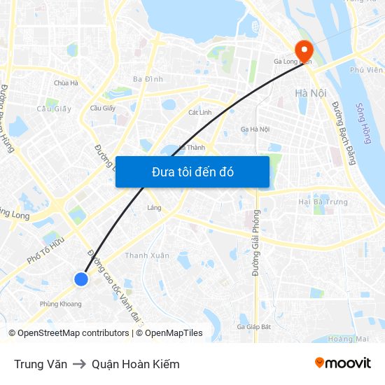 Trung Văn to Quận Hoàn Kiếm map