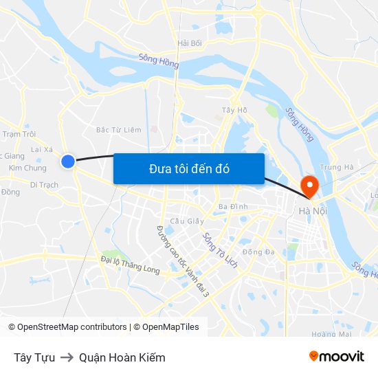 Tây Tựu to Quận Hoàn Kiếm map