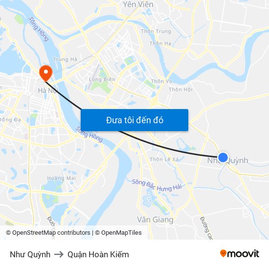 Như Quỳnh to Quận Hoàn Kiếm map