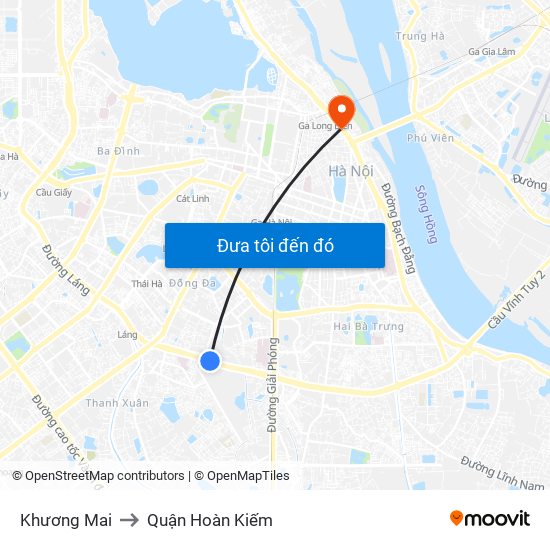 Khương Mai to Quận Hoàn Kiếm map