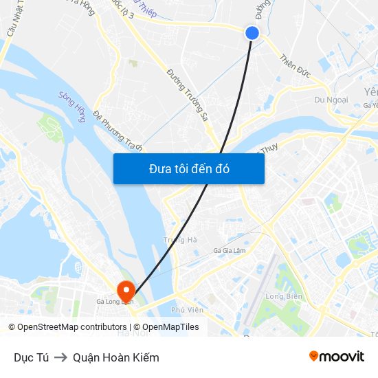 Dục Tú to Quận Hoàn Kiếm map