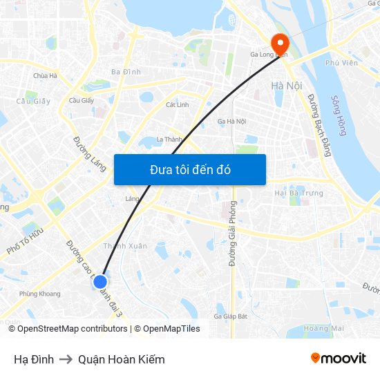 Hạ Đình to Quận Hoàn Kiếm map