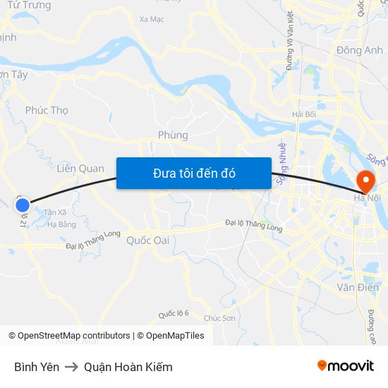 Bình Yên to Quận Hoàn Kiếm map