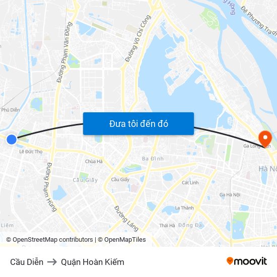 Cầu Diễn to Quận Hoàn Kiếm map