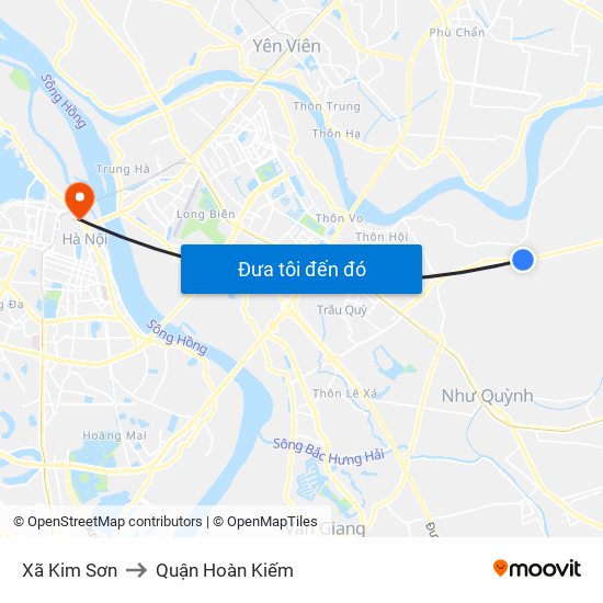 Xã Kim Sơn to Quận Hoàn Kiếm map