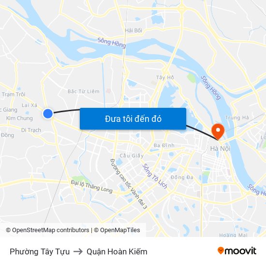 Phường Tây Tựu to Quận Hoàn Kiếm map