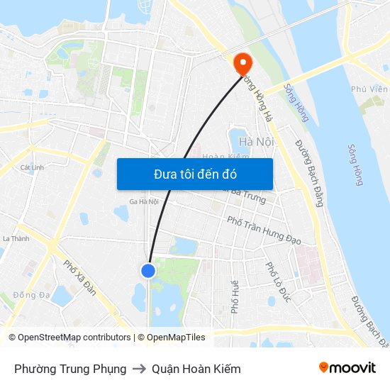 Phường Trung Phụng to Quận Hoàn Kiếm map