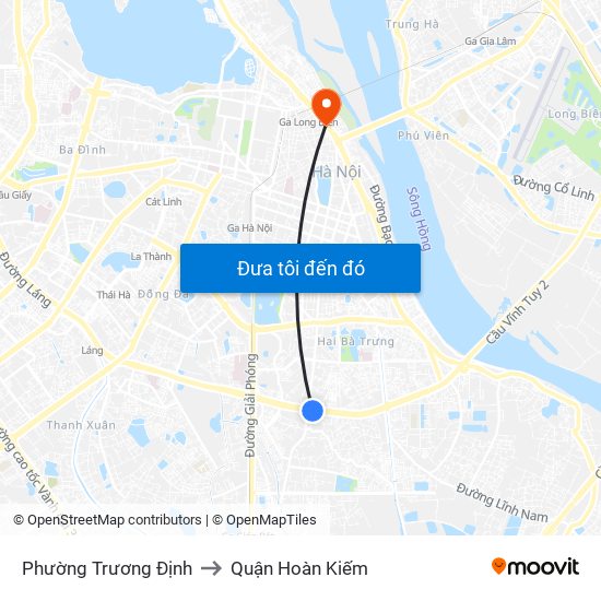 Phường Trương Định to Quận Hoàn Kiếm map