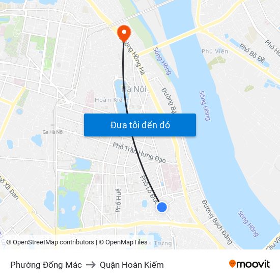 Phường Đống Mác to Quận Hoàn Kiếm map