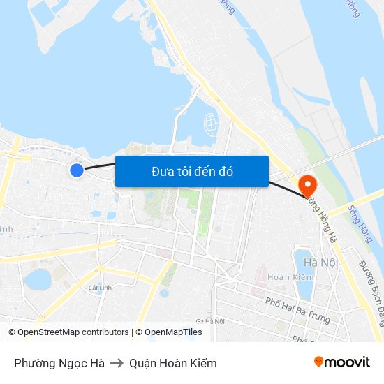 Phường Ngọc Hà to Quận Hoàn Kiếm map