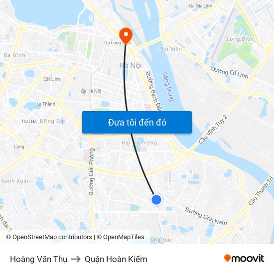 Hoàng Văn Thụ to Quận Hoàn Kiếm map