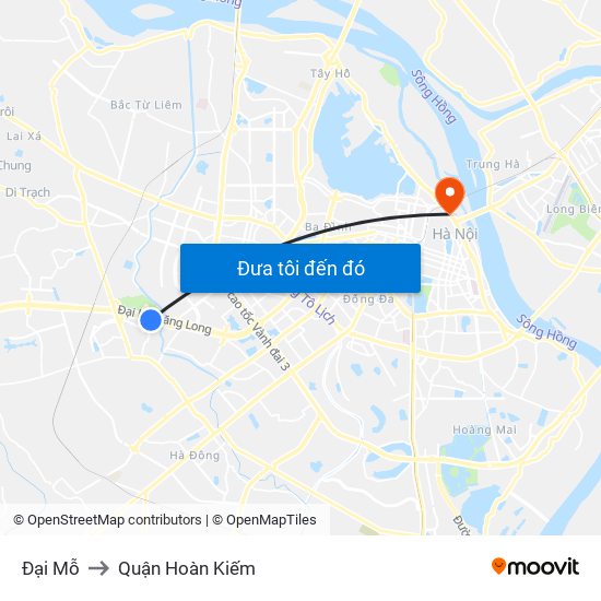 Đại Mỗ to Quận Hoàn Kiếm map