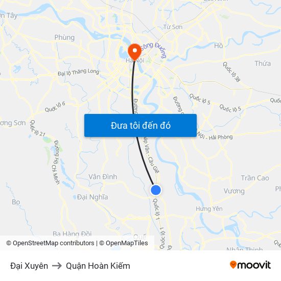 Đại Xuyên to Quận Hoàn Kiếm map