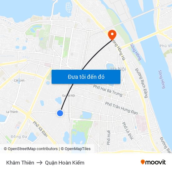 Khâm Thiên to Quận Hoàn Kiếm map