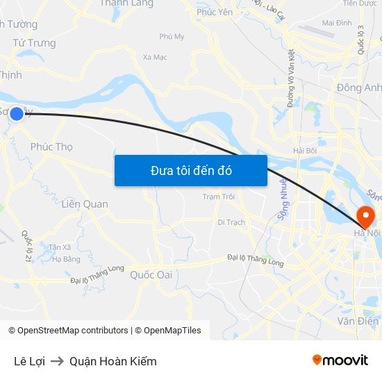 Lê Lợi to Quận Hoàn Kiếm map