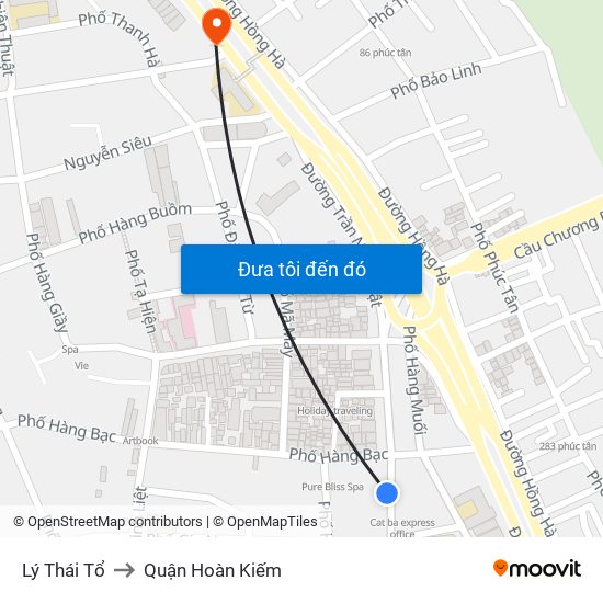 Lý Thái Tổ to Quận Hoàn Kiếm map