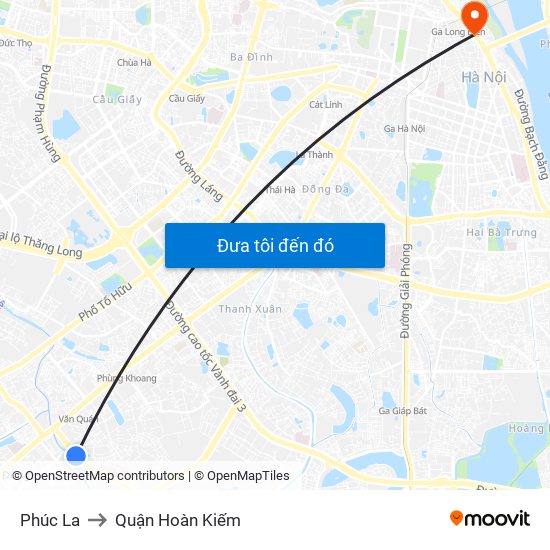 Phúc La to Quận Hoàn Kiếm map