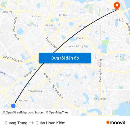 Quang Trung to Quận Hoàn Kiếm map