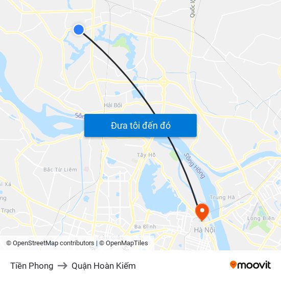 Tiền Phong to Quận Hoàn Kiếm map