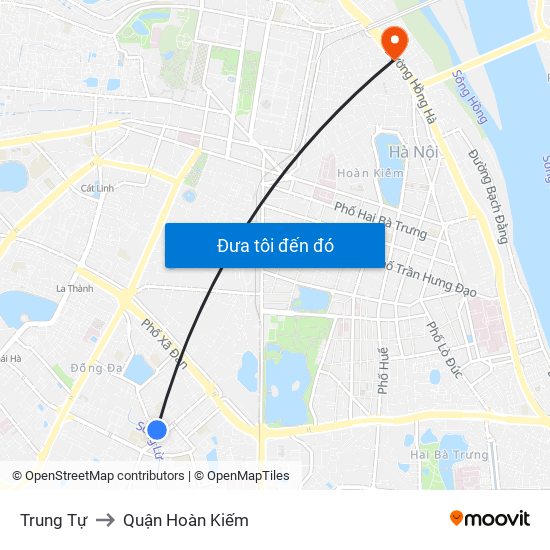 Trung Tự to Quận Hoàn Kiếm map