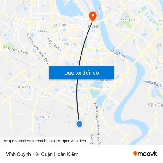Vĩnh Quỳnh to Quận Hoàn Kiếm map