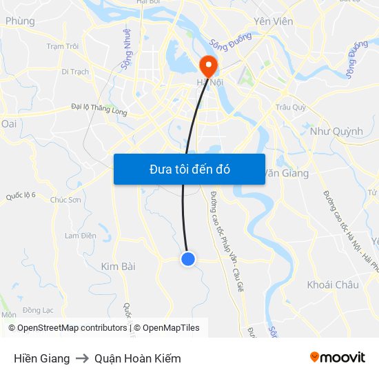 Hiền Giang to Quận Hoàn Kiếm map